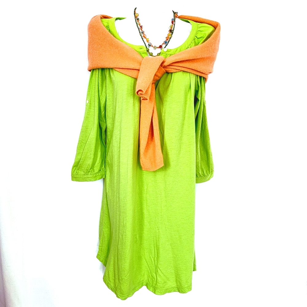 Ralph Lauren Citrus Green Cotton Knit Mini Dress Medium